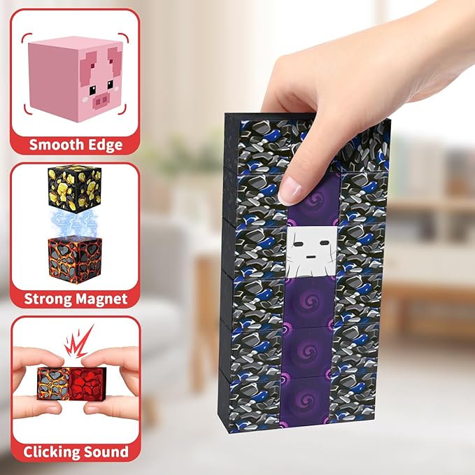 300PCS Magnetic Blocks 0.8in Magnet Cubes for Kids Boys Girls Age 3 4 5 6 7 8 9 10 Magnetic Toys Building Blocks Sets Educational Stacking Magnet Building Cubes Construction Toy Gift
