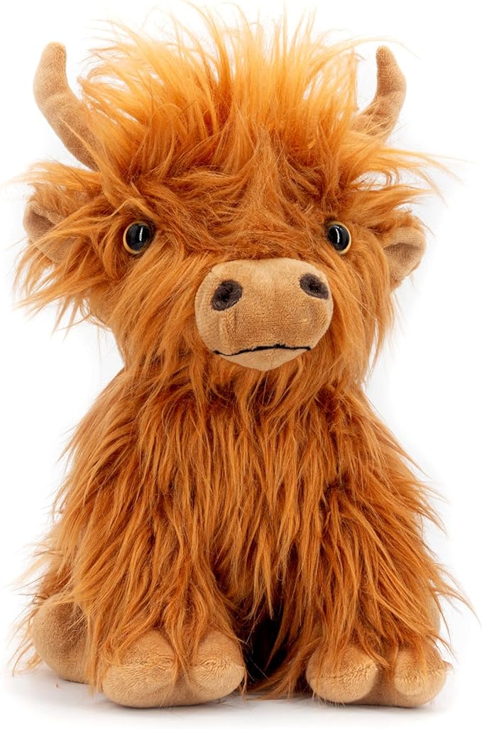MARYSUN Highland Cow Stuffed Animal Toy - Brown Stuffed Animal Gift for Girls and Kids