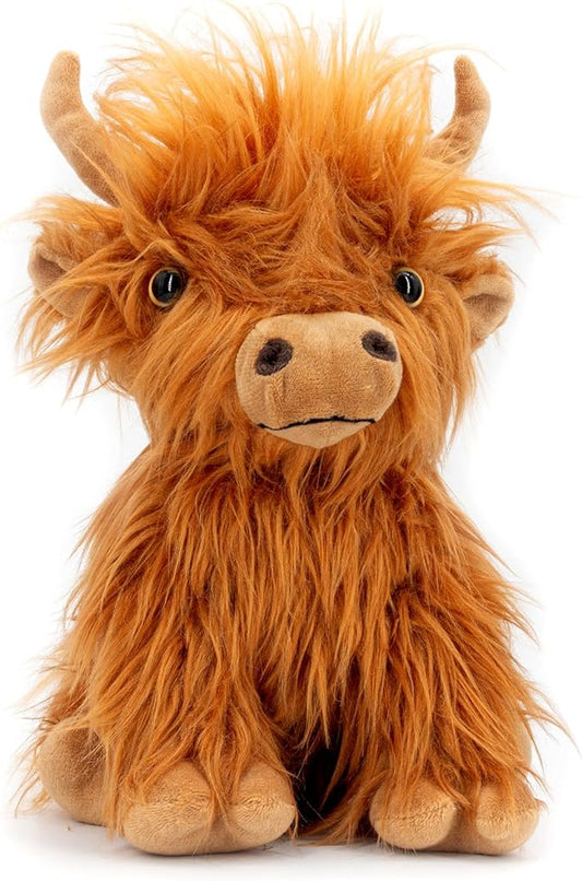 MARYSUN Highland Cow Stuffed Animal Toy - Brown Stuffed Animal Gift for Girls and Kids