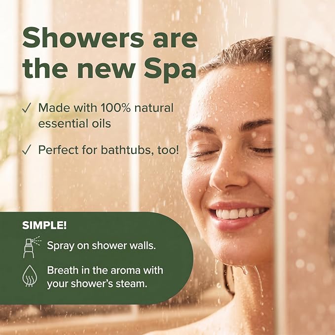 Frienda 6 Pack Eucalyptus Shower Spray with Essential Oils Portable Travel Mist Spray for Spa and Sauna Steam Room Aromatherapy for Women Teacher Staff Employee Thank You Gift 2oz (Eucalyptus)