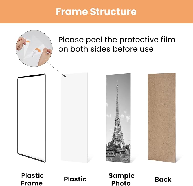 upsimples 24x24 Poster Frame, Easy Slide-In Assembly, Black, 3 Pack | Gallery Wall 24 x 24 Picture Frames Set for Family, Wedding, Christmas, Easy to Change Photos