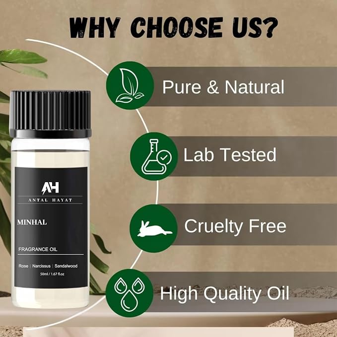 Hotel Scents Diffuser Oil Minhal 50ml - Iris de Nuit Inspired Scent - Luxury Home Fragrance Oil with Rose, Narcissus, Patchouli - Home Luxury Scents Refill for Diffusers - Premium Aroma Oil Refill
