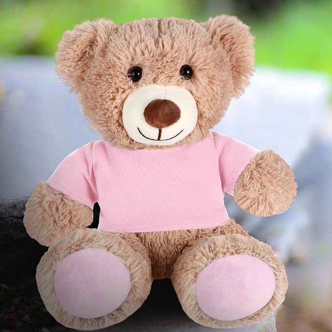 Bear Tee Shirt Fit 14-18inch Stuffed Animal Clothes, Basic Dolls Shirt, Light Pink