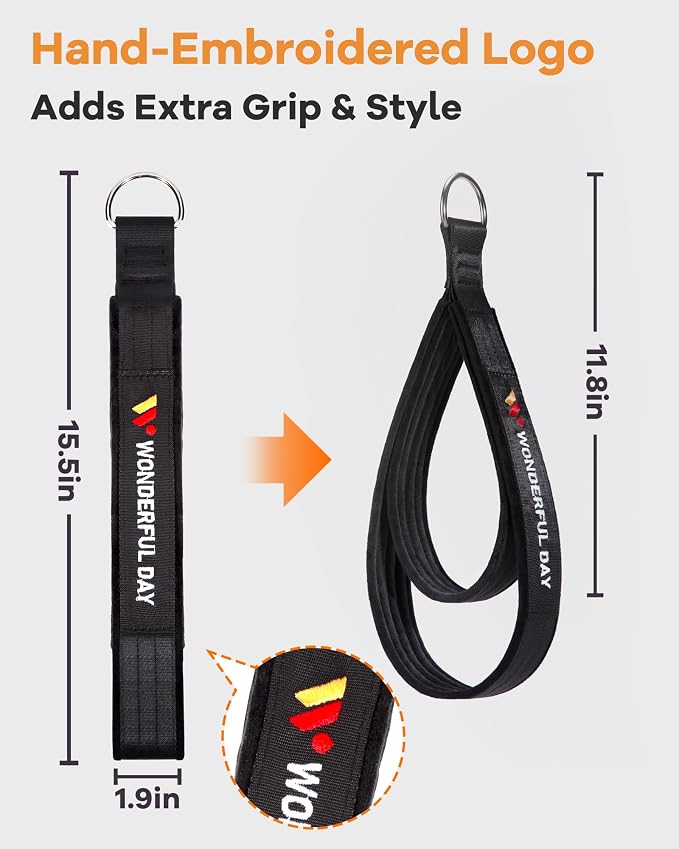 Wonderful Day 2PCS Pilates Straps for Reformer, Comfortable Enhanced Thickness, Fitness Pilates Double Loop Exercise Straps for Home Gym Workout