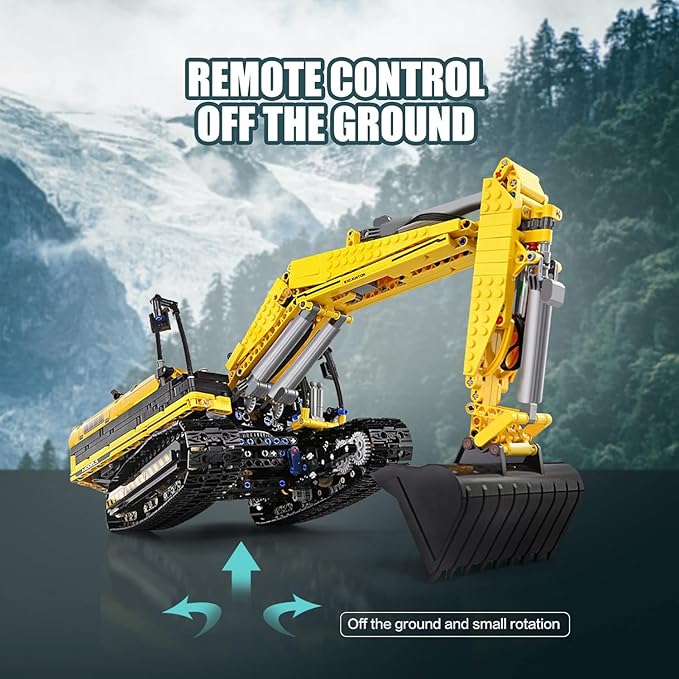 Mould King 13112 RC Excavator Building Set for Boys, 1830 Pieces Building Blocks APP Remote Control Truck Construction Vehicles Model with Motor, STEM Engineering Toys for Kids