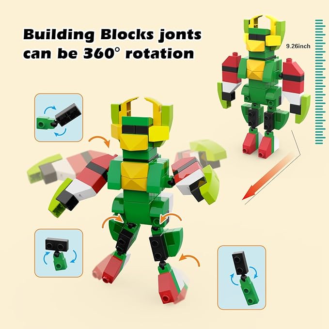 209-Piece Large Building Blocks for Kids Ages 3+, STEM Learning Toys with Movable Robot (Over 20cm Tall) – Ideal Christmas/Birthday Gifts for Toddlers, Boys & Girls (Robot-Themed)