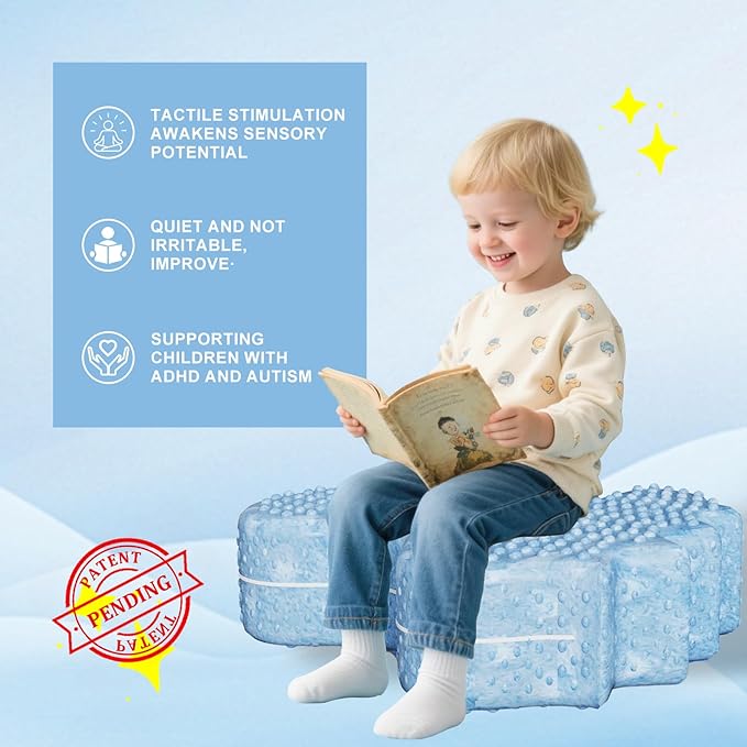 Sensory Soft Squeeze seat, Sensory Chairs specifically Designed for Children with Sensory Needs,Ball Shape enhances Sensory Experience，Providing Gentle Squeeze Embrace, Washable Cover,Blue