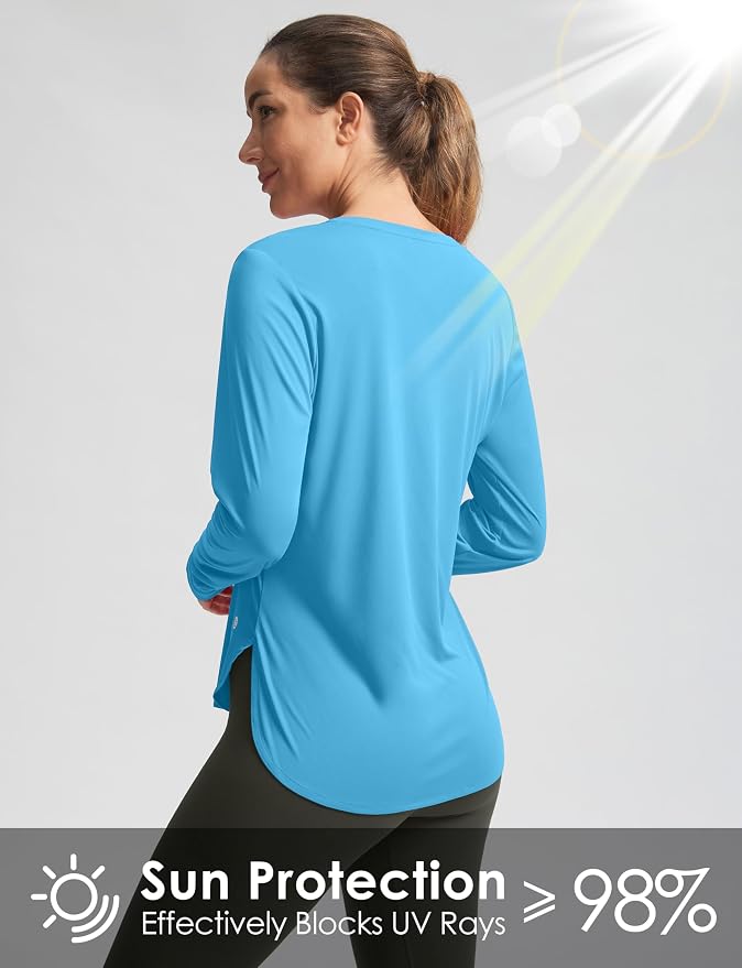 Women's Sun Shirts UPF 50+ Long Sleeve UV Protection Shirt Lightweight Quick Dry Workout Hiking Tops for Women