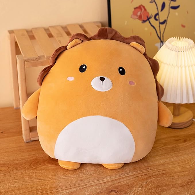 Lion Plush Pillow, 16 inch Stuffed Animal Plush Hugging Pillow - Cute Lion Plushie Toy Gifts for Room Decor, Kids Birthday, Valentine