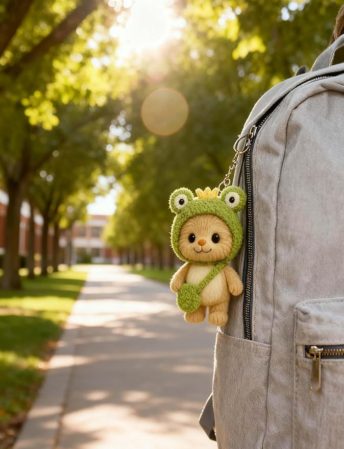 17cm Doll Clothes Outfit (No Doll), Stylish Cute Plush Doll Clothes with Designer Accessories, Clothes for 17cm Dolls, Green Frog Style