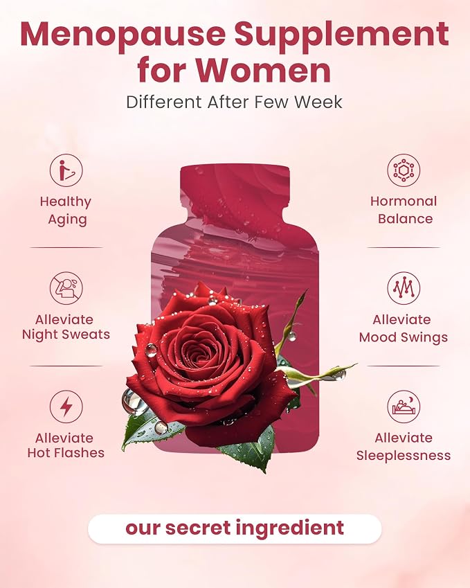 Menopause Supplements for Women - 10-in-1 Hormone Balance Complex with Black Cohosh, DIM, Chasteberry & Ashwagandha - Support for Hot Flashes, Night Sweats, Mood Swings & Sleep, 60 Capsules