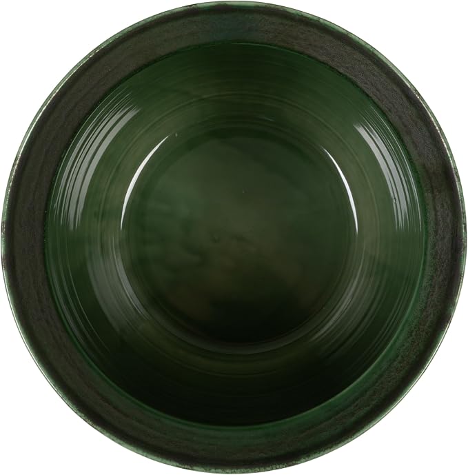 Creative Co-Op Textured Stoneware Planter, Green