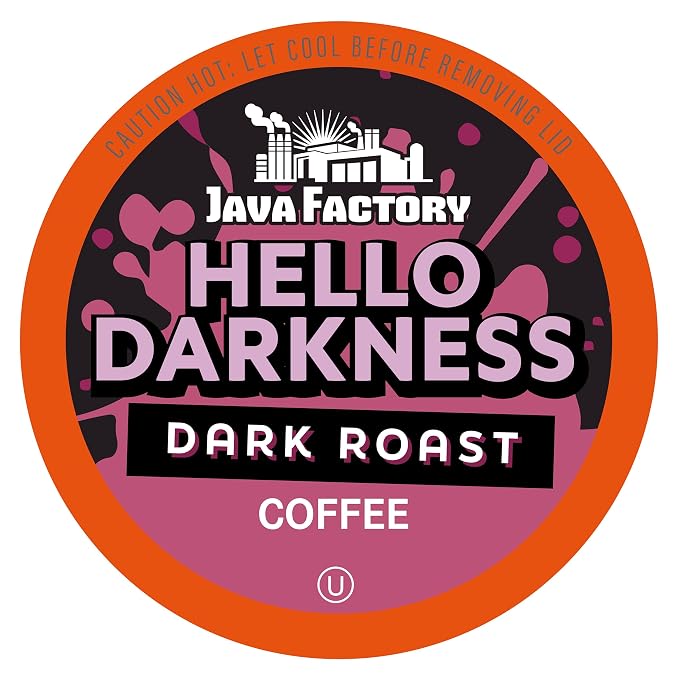 Java Factory Coffee Pods Dark Roast Coffee for Keurig K Cup Brewers, Hello Darkness, 80 Count