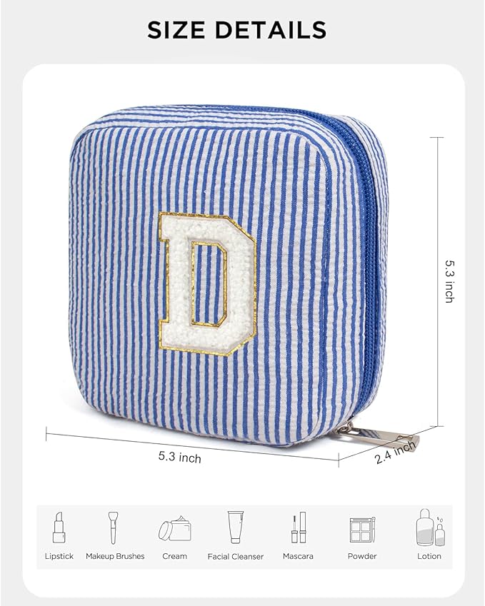 KOTORA Mom Gifts for Women, Travel Makeup Bag Organizer | Graduation Gifts for Her | Small Travel Essentials Makeup Bag (Blue, D)