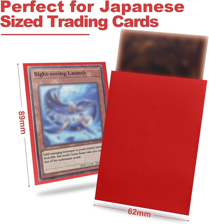 Ruby Card Sleeve 200 Pack Compatible with Yu-gi-oh Card Sleeve Japanese Small Card Sleeves Photocard Sleeves, Back Textured Perfect Shuffling, Protect Your Japanese Sized Photocard Never Tear