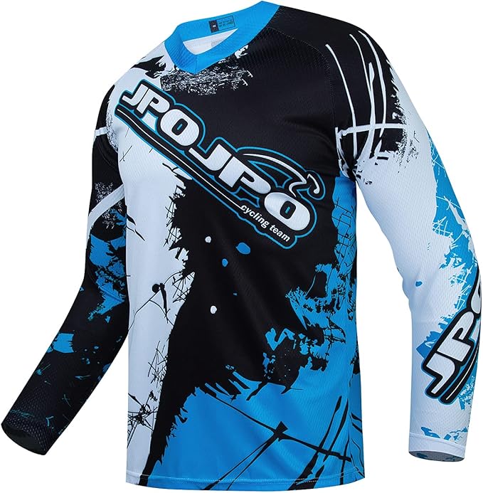 Boy Girl Cycling Jersey Kids Mountain Bike Motocross Long Sleeve Shirt Biking Tops 4-14 Years