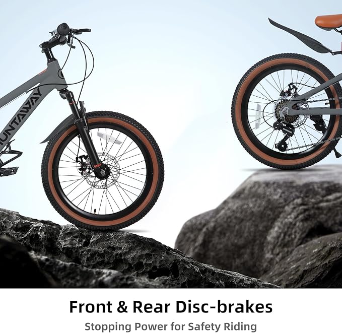 KEANO Huntaway 20 24 Inch Kids Bike for Boys & Girls Ages 7-12 Years Hardtail Mountain Bike for Kids with Aluminum Frame and 7-Speed Drivetrain Children Bicycle