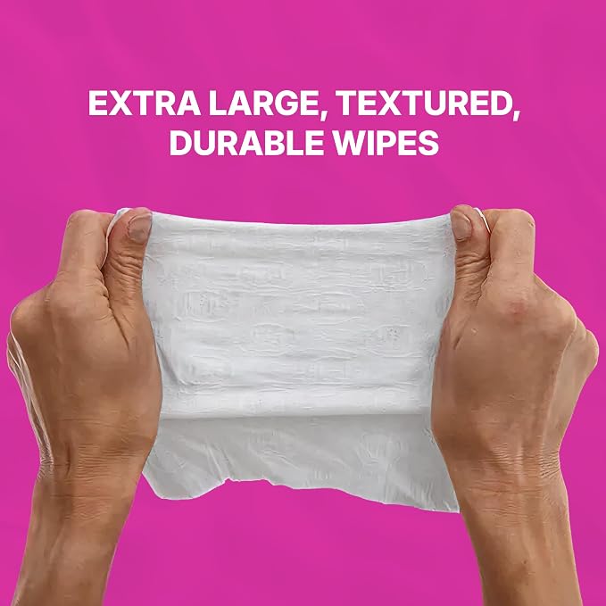 WaterWipes Sensitive Personal Care Ultra, Incontinence Wipes, Odor Removal, Heavy Duty XL Textured Wipes, Fragrance Free, 156 Count (6 Packs)