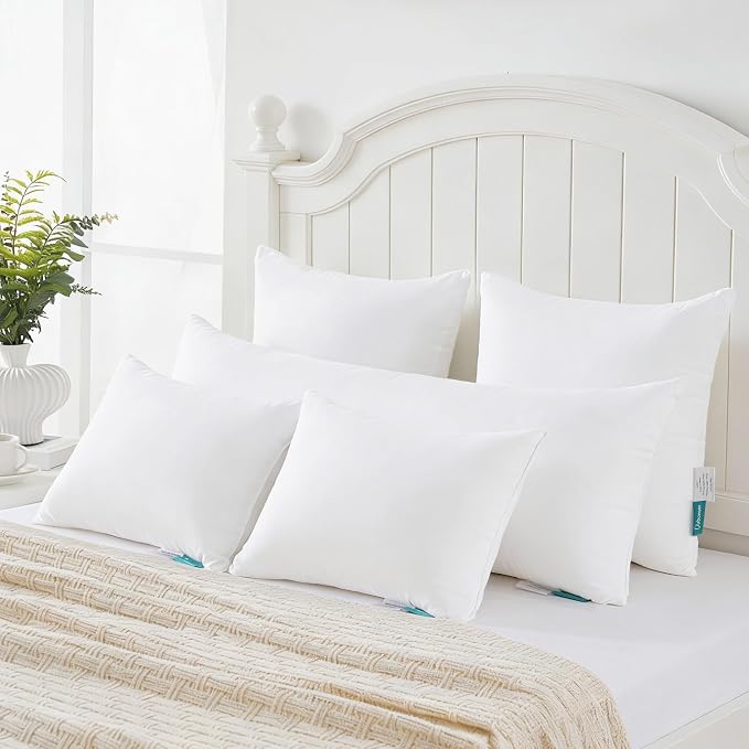 Oubonun 14 x 22 Throw Pillow Inserts | Soft, Plush & Decorative Down Alternative Pillows for Couch Sofa Bed, Machine Washable - White, Pack of 2