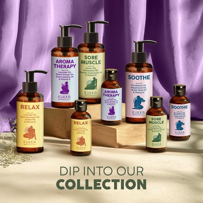 KUKKA Relax Massage Oil - 6.76 fl oz - Lavender Massage Oil for Spa-Like Massages and Deep Body Comfort - Thoughtfully Curated Formula Using Real Ingredients and Botanicals