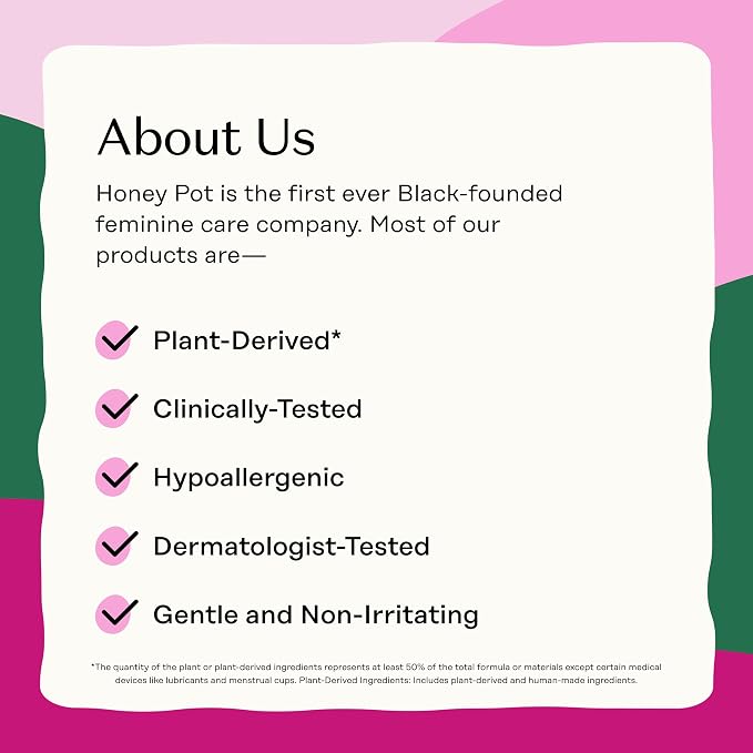 Honey Pot - Perimenopause Long Panty Liners for Women - 100% Organic Cotton Top Sheet - Feminine Care - Multi-Fluid Absorbency - Harmonizing Herbs of Black Cohosh, Clary Sage, & Red Clover - 120ct