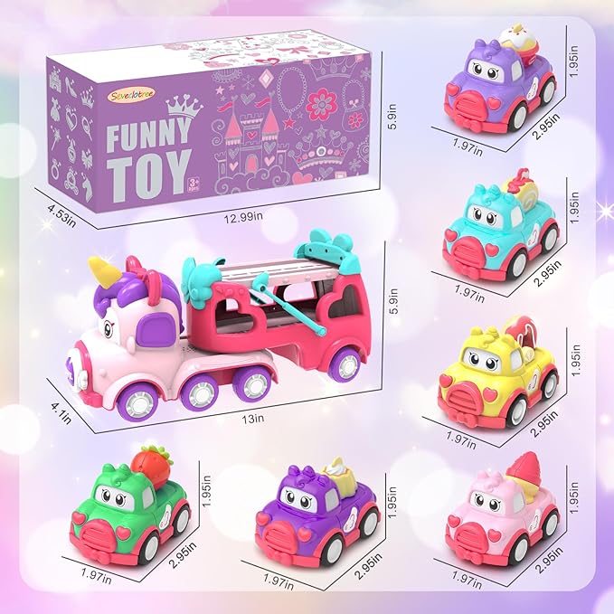 Dinosaur Toys for Kids 2 3 4 5 6,5 in 1 Dinosaur Truck with 4 Dino Car,Light & Sound,Toys for 2-7 Year Old Boys Toddlers,Christmas Birthday Gift Toys for 3 4 5+ Year Old Boys Girls Kids