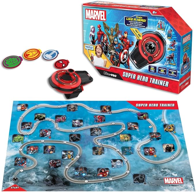 Marvel Super Hero Trainer - Interactive Fitness Toy for Kids, Motion Activated Superhero Training Game, Includes Hero Tokens & Map, Encourages Active Play & STEM Learning with 40+ Heroes & Villains