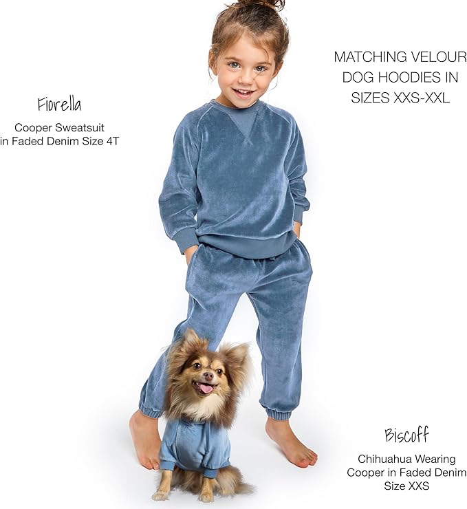 Cooper II People Packs - The Plush Organic Cotton Velour Sweatsuit, 2-Piece Top Pants Set, Baby and Toddler