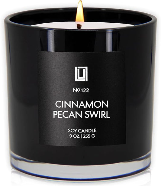 Lulu Candles | Cinnamon Pecan Swirl | Luxury Scented Soy Jar Candle | Hand Poured in The USA | Highly Scented & Long Lasting (9 Oz.)