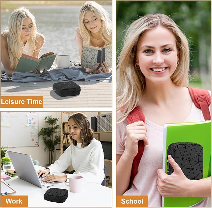 Likesing Sanitary Napkin Storage Bag, Leather Portable Period Bag for Girls Women, Sanitary Napkin Period Pad Pouch Tampon Holder for Purse, Small Make Up Bags, 2 Pack(Black)
