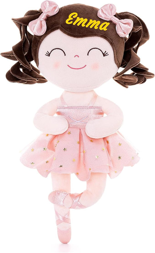 Gloveleya Personalized Name Ballerina Doll – Custom Plush Ballet Girl Doll 13", Unique Gift for Baby Shower, Birthday, Christmas & Holiday Keepsake for Toddlers and Little Girls
