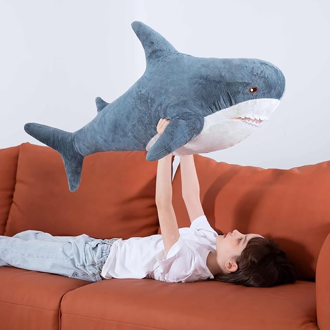MorisMos Giant Shark Stuffed Animal 40 Inch Shark Plush Toys, Soft Plush Shark Hugging Pillow for Kids