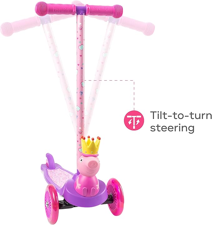3D Kick Scooter for Kids, Self-Balancing 3 Wheeled Light Up Scooter with Extra Wide Anti-Slip Deck, Rear Brake, Lean to Steer, Lightweight Design, for Kids 3 and up, 75 LB Limit