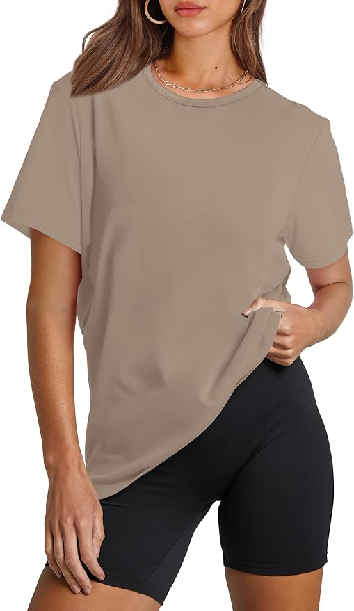 OFEEFAN Workout Tops for Women UPF 50+ Breathable Quick Dry Loose Fit T Shirt Outdoor Yoga Running Hiking Gym Tee Top