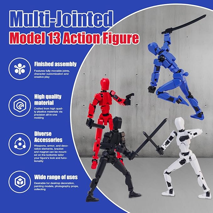 Multi-Jointed Action Figures Set, Model 13 All-in-one molding Accessories with Magnetic, Desktop Decor & Collectors' Toys