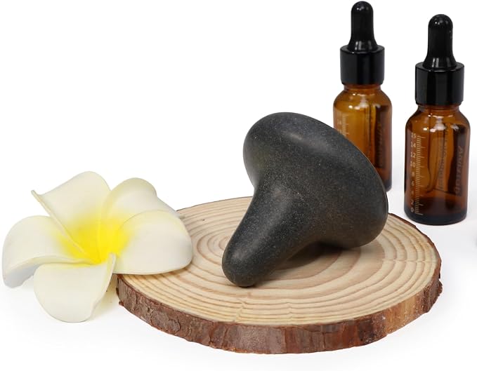 Master Massage Mushroom Shaped Basalt Hot Massage Stone Kit with Trigger Point- Pressure Point and Acupressure Tools - Deep Tissue Relaxation and Reflexology Massage Set (1 Piece)