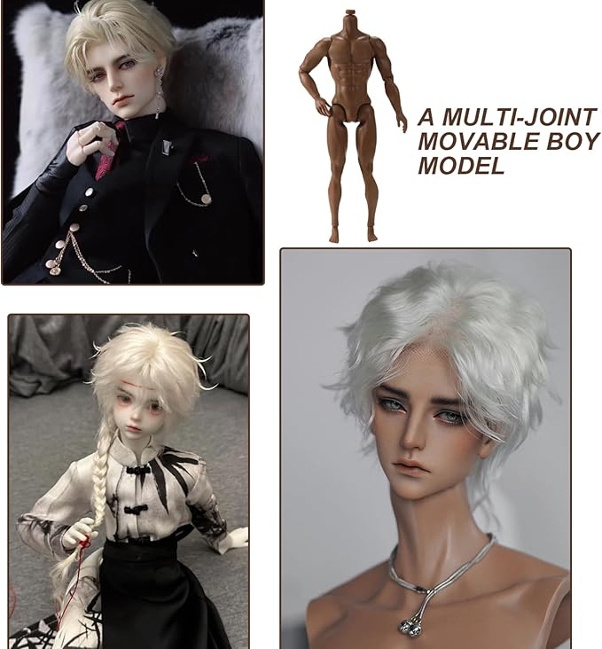 Action Figure Body, 1/6 Scale Action Figure, 6" Multi Jointed Movable Male Muscular Body for Display Collection, Brown