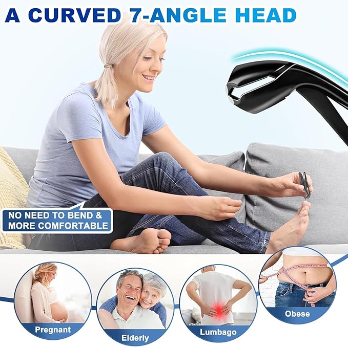 Toenail Clippers for Seniors Thick Toenails, 2026 Upgrade Angled Nail Clipper for Seniors, Toe Nail Clippers for Men with Wide Jaw Opening, Sharp Heavy Duty Fingernail Clipper Cutter with Catcher