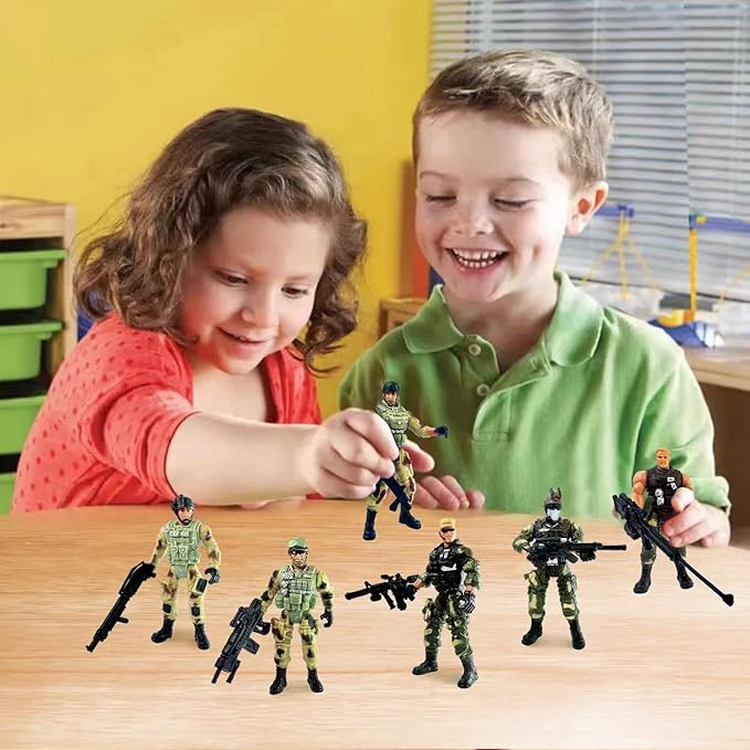 Army Men Action Figures,Soldiers Toys for Boys Age 4-7,Military Playset Action Figures Soldier Toy Set with Weapons Birthdaty Halloween Xmas Gift for Boys