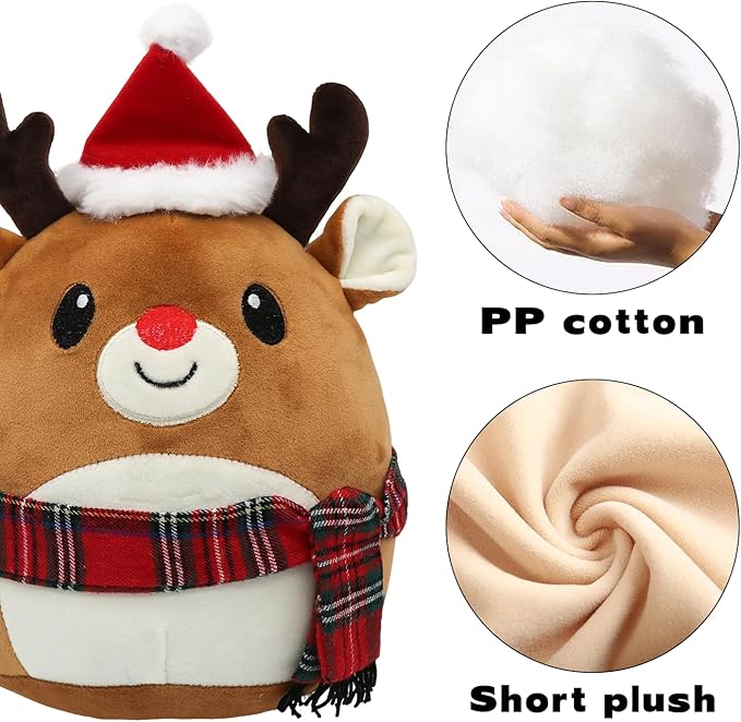 Milu Deer Plush Toy Milu Deer Stuffed Animal Cute Christmas Milu Deer Plushies Pillow Soft Plushie Doll Gifts for Kid Decor, Christmas Milu Deer Plush(11 Inch)