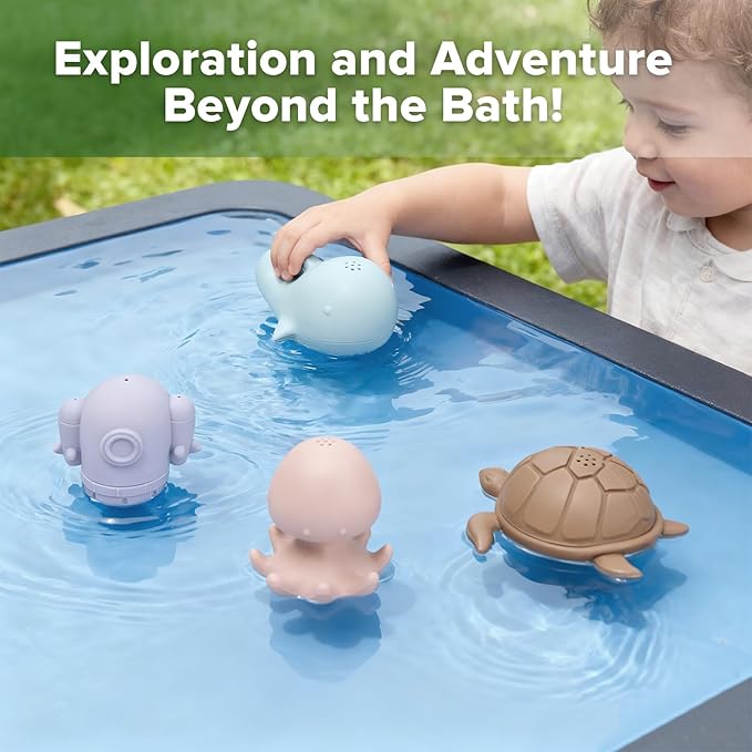 haakaa Ocean Squirter Baby Bath Toy- Mold Free Food Grade Silicone Bathtub Squirt Toys for Toddler 1-3, BPA-Free Squeeze Floating Bath Tub Toys for Babies & Infant 6-12 Months