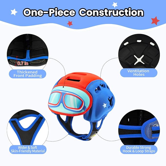 Baby Head Protector Baby Helmet for Crawling and Walking - No Bumps and Soft Safety Peak - Ultra Light and Adjustable Baby Head Protector Suitable for Babies 6-24 Months-Winged Star