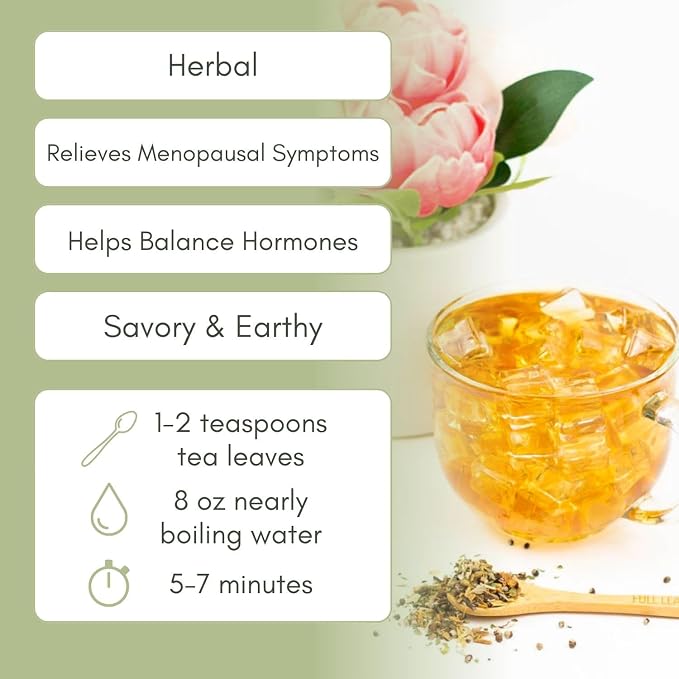 Organic Menopause Relief Loose Leaf Tea - 2oz Bag (Approx. 30 Servings) | Full Leaf Tea Co.