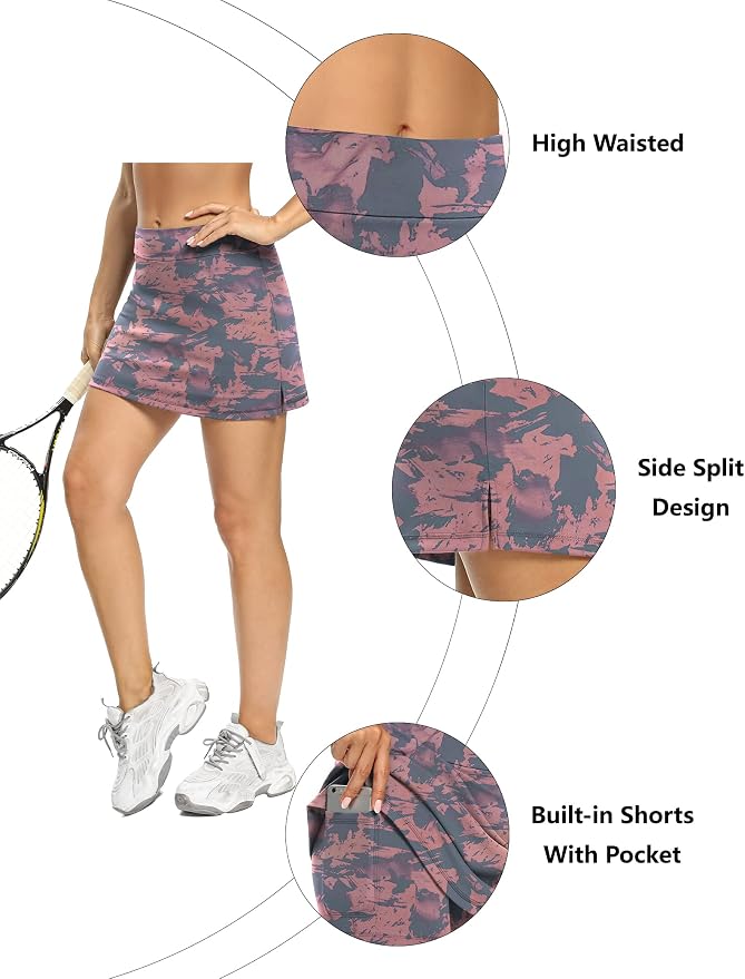 LouKeith Tennis Skirts for Women Golf Athletic Activewear Skorts Mini Summer Workout Running Shorts with Pockets