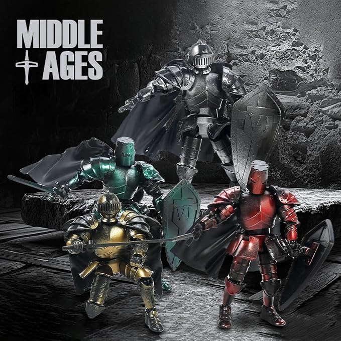 T13 Action Figure,Medieval Knight Action Figures,Dummy Lucky 13,3D Printed Robot Action Figure (Assembly Required) (Yellow)