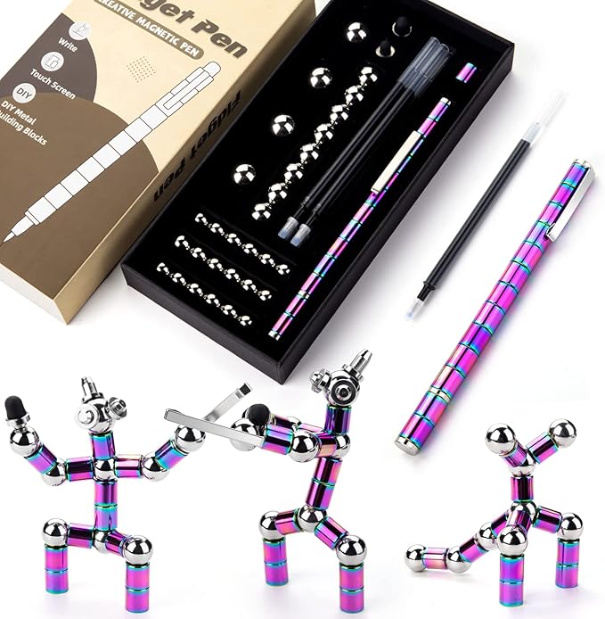 Juboury Magnetic Fidget Pen, Decompression Magnetic Toy Pen, Stress Relieving Gift for Adults Kids Teens, Novelty Toy for 10 11 12 13 14 Year Old Boys