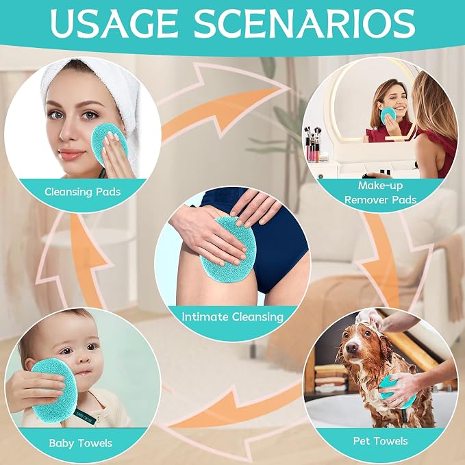 Portable Bidet with Intimate Washcloths - Bidet Sprayer with 2 Nozzle for Wash and Anal Douche, Bottle BPA-Free for Care (Green)