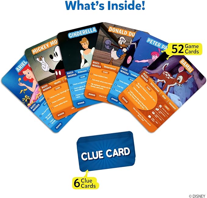 Skillmatics Guess in 10 Disney, Card Game for Girls, Boys, Kids, Teens, Adults Who Love Cinderella, Mickey Mouse, Moana, Travel Toy, Gifts for Ages 6, 7, 8, 9 and Up