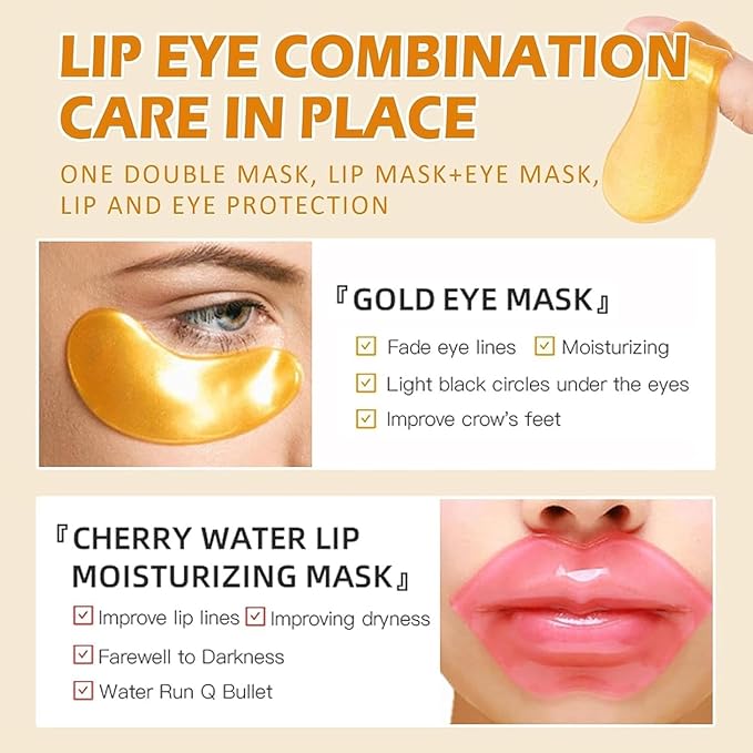 Eakroo 30 Pairs Lip Mask & Eye Mask, Anti Wrinkle Patches for Lip, Under Eye Patches for Dark Circles, Gifts for Women, Party Favors, Lip Mask Bulk, Mothers Day Gifts, Teacher Appreciation Gifts