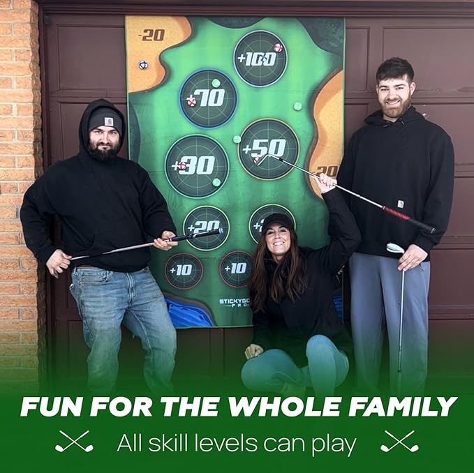 Golf Game for Adults Outdoor Indoor - Backyard Chipping Set with Sticky Balls - Family Entertainment Multi-Player Action - Friend and Party Activity - Gift for Golfers